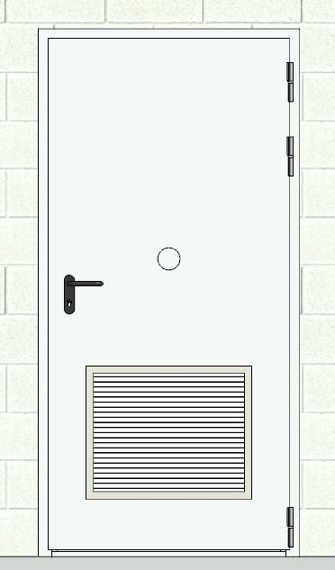 Дверь противопожарная ДПМ-Огнедекор-01/60К, ниппель
